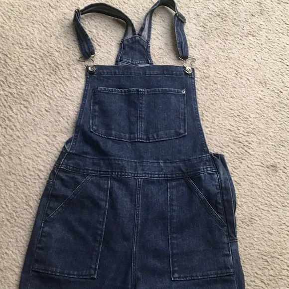 DENIM & CO/ DARK BLUE OVERALLS - Picture 2 of 9
